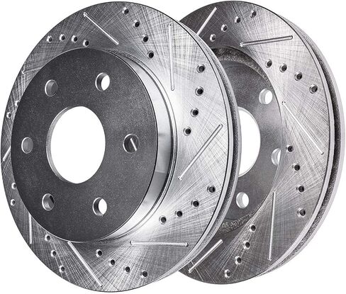 محور ديترويت - مجموعة الفرامل الأمامية لـ 2010-2011 Ford F-150، 2010-2021 Expedition Lincoln Navigator دوارات الفرامل المحفورة والمشقوقة، مساميك الفرامل مع أقواس استبدال وسادات الفرامل السيراميكية in Saudi Arabia