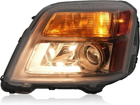 المصابيح الأمامية لجهاز العرض HECASA مع لمبات متوافقة مع مجموعة المصابيح الأمامية GMC Terrain DRL 2010-2015 الهالوجين الشفاف، استبدال غطاء الكروم لـ GM2503350 GM2502350 جانب السائق والراكب in Saudi Arabia
