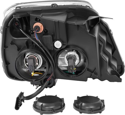 المصابيح الأمامية لجهاز العرض HECASA مع لمبات متوافقة مع مجموعة المصابيح الأمامية GMC Terrain DRL 2010-2015 الهالوجين الشفاف، استبدال غطاء الكروم لـ GM2503350 GM2502350 جانب السائق والراكب in Saudi Arabia