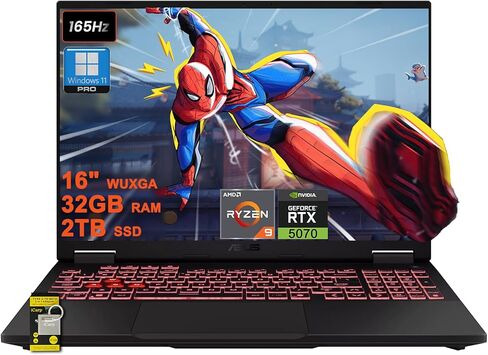 ASUS TUF Gaming A16 Laptop 16" FHD+ 165Hz 7ms 100% sRGB AMD Octa-core Ryzen 7 7735HS 16GB RAM 512GB SSD Radeon RX 7700S 8GB Graphic (>RTX4060) Backlit USB-C USB4 Fast Charging Win11 + HDMI Cable in Saudi Arabia