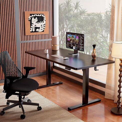 ErGear Height Adjustable Electric Standing Desk, 55 x 28 Inches Sit Stand up Desk, Memory Computer Home Office Desk (Black) in Kuwait