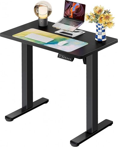 ErGear Height Adjustable Electric Standing Desk, 55 x 28 Inches Sit Stand up Desk, Memory Computer Home Office Desk (Black) in Kuwait