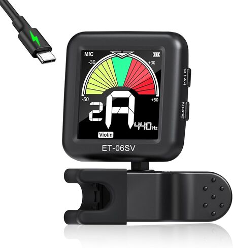 موالف الكمان الاحترافي من ENO MUSIC، شاشة LCD ملونة سهلة التحكم بمشبك على موالف الكمان الدقيق in Kuwait