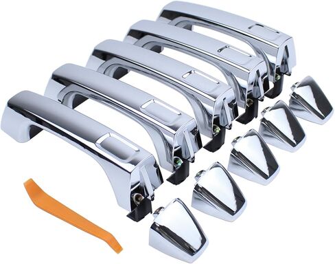 MOTOKU 5Pcs Front and Rear and Cargo Chrome Exterior Door Handles for Hummer H3T 2009-2010 H3 2006-2010 Outer Outside Door Handles in Saudi Arabia