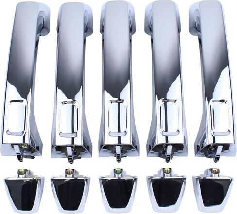 MOTOKU 5Pcs Front and Rear and Cargo Chrome Exterior Door Handles for Hummer H3T 2009-2010 H3 2006-2010 Outer Outside Door Handles in Saudi Arabia