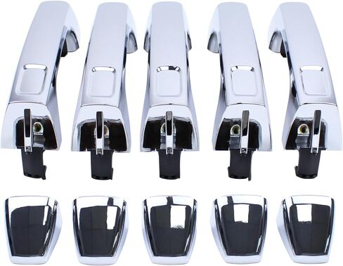 MOTOKU 5Pcs Front and Rear and Cargo Chrome Exterior Door Handles for Hummer H3T 2009-2010 H3 2006-2010 Outer Outside Door Handles in Saudi Arabia