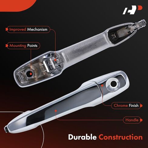 A-Premium Front Left Driver Side Exterior Door Handle with Keyhole Compatible with Ford Edge 2008-2010, Flex 2009-2012 & Lincoln MKX 2008-2010, Chrome, Replace# BK735-7198 in Saudi Arabia
