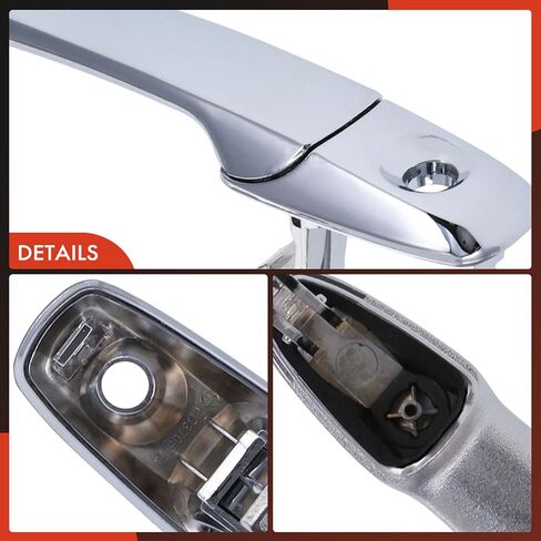 A-Premium Front Left Driver Side Exterior Door Handle with Keyhole Compatible with Ford Edge 2008-2010, Flex 2009-2012 & Lincoln MKX 2008-2010, Chrome, Replace# BK735-7198 in Saudi Arabia