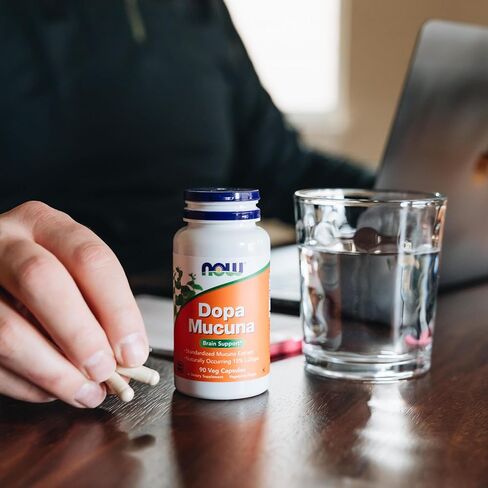 NOW Supplements, DOPA Mucuna، مستخلص Mucuna القياسي مع 15% L-Dopa الموجود بشكل طبيعي، 180 كبسولة نباتية in Saudi Arabia