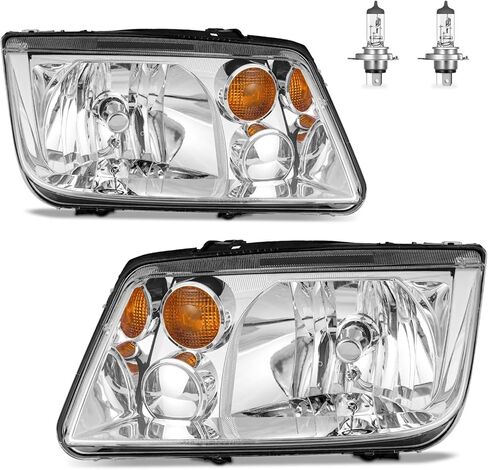 مصابيح أمامية مع مصابيح لموديلات 1999-2005 VW Jetta Mk4، مصابيح أمامية هالوجين بديلة للسائق وجانب الركاب، نموذج غير مناسب مع ضوء ضباب مدمج in Kuwait