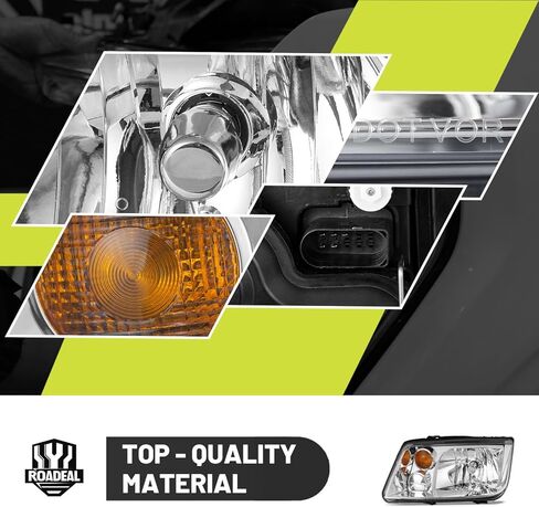 مصابيح أمامية مع مصابيح لموديلات 1999-2005 VW Jetta Mk4، مصابيح أمامية هالوجين بديلة للسائق وجانب الركاب، نموذج غير مناسب مع ضوء ضباب مدمج in Kuwait