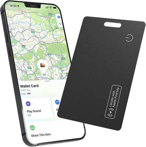 Wallet Tracker Card, Ultra-Thin Luggage Tracker Works with Find My (iOS only), Item Locator for Wallet, Suitcase, ID Card and More, Wireless Charging, Water Resistant in Saudi Arabia