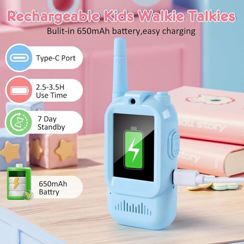 Video Walkie Talkies for Kids with Camera, Long Range Rechargeable Walkie Talkies 2-Pack,Two Way Radios Fun Indoor Outdoor Toys for Camping, Hiking, Family Games for Boys & Girls in Saudi Arabia