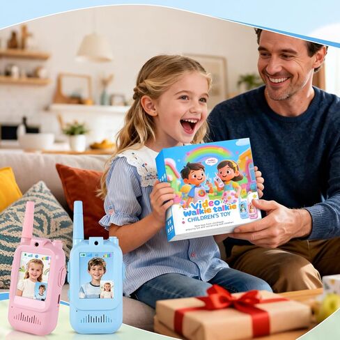 Video Walkie Talkies for Kids with Camera, Long Range Rechargeable Walkie Talkies 2-Pack,Two Way Radios Fun Indoor Outdoor Toys for Camping, Hiking, Family Games for Boys & Girls in Saudi Arabia