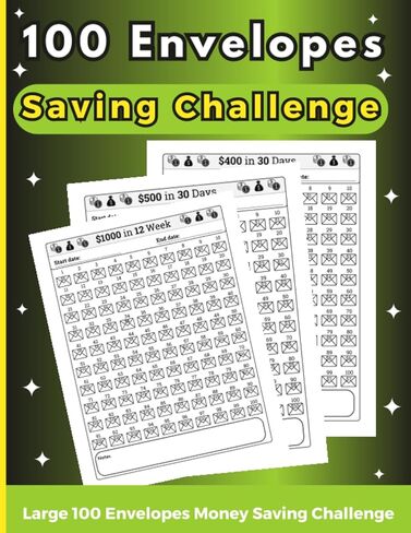 100 Envelopes Money Saving Challenge: Low Income Savings Challenge Tracker Journal, 100 envelopes money saving with Size 8.5 x 11 inches in Saudi Arabia