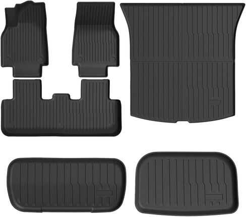 Tesla 2024-2026 Model 3 Highland 6PCS Full Set Customized TPE Floor Mat, Front Trunk Mat, Rear Trunk Mat (6PCS Set Model 3 Floor mats) in Saudi Arabia