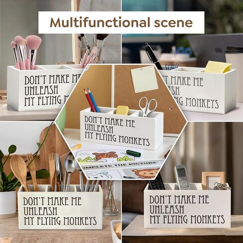 Funny Black Cat Pen Pencil Holder, Black Cat Mom Lovers Gifts for Women Wood Desk Organizer and Accessories, It's Fine Everything Is Fine Funny Makeup Brush Holder Organizer for Bathroom Vanity in Saudi Arabia
