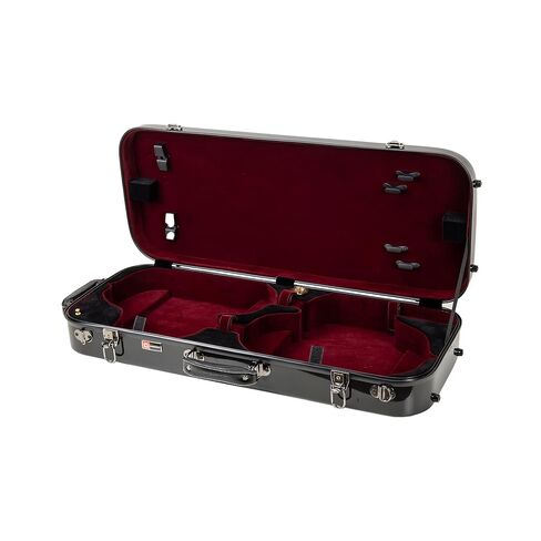 Crossrock Fiberglass Oblong Case fits 4/4 Full-Size Violin, Includes TSA lock, Protective Blanket, Hygrometer, Accessory Compartments-Black (CRF2020VBK-R) in Saudi Arabia