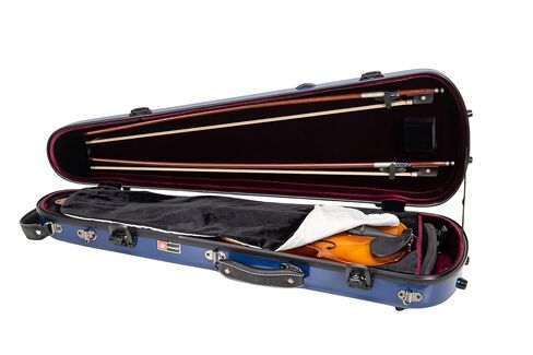 Crossrock Fiberglass Oblong Case fits 4/4 Full-Size Violin, Includes TSA lock, Protective Blanket, Hygrometer, Accessory Compartments-Black (CRF2020VBK-R) in Saudi Arabia