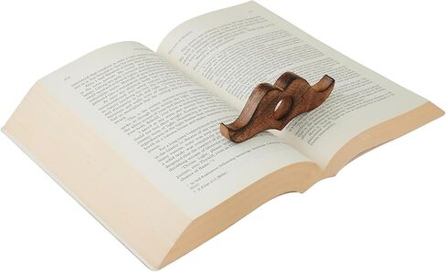 هدايا عيد الميلاد له حامل صفحة كتاب خشبي، 3 بوصات، حامل قراءة بدون استخدام اليدين - حامل صفحة الإبهام مصنوع يدويًا. أفكار هدايا لقارئ الكتب مقاس إبهام 20 مم (شارب) (صغير) هدايا الفيل الأبيض in Kuwait