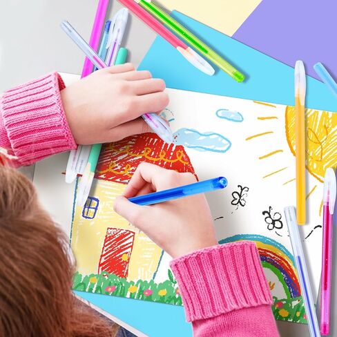 Glitter Gel Pens, 36 Pack of Glitter Pens with Case for Kids Drawing, Fluorescent Color Gel Markers with 30% More Ink for Drawing Doodles in Saudi Arabia
