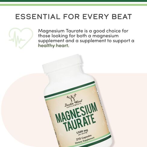PMS Relief Magnesium Supplement (Magnesium Acetyl-Taurate (TauroMag)) Novel and Patented Form of Magnesium for PMS and Cramp Relief (60 Capsules, 350mg) by Double Wood Supplements in Kuwait