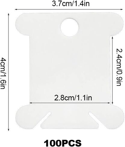 100Pcs White Plastic Floss Bobbins for Cross Stitch & Embroidery, Perfectly Organize Your Cotton Thread Floss for DIY Sewing Storage & Craft Projects in Saudi Arabia