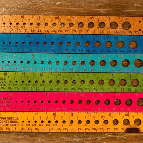 7-in-1 Leather Wrist Ruler & Measuring Tool, 18" Dual-Scale Tape Measure Cuff with Stitch Marker Storage, Knitting & Crochet Gauge Tool, Multifunctional Gift for Crafters and Sewers (Green) in Saudi Arabia