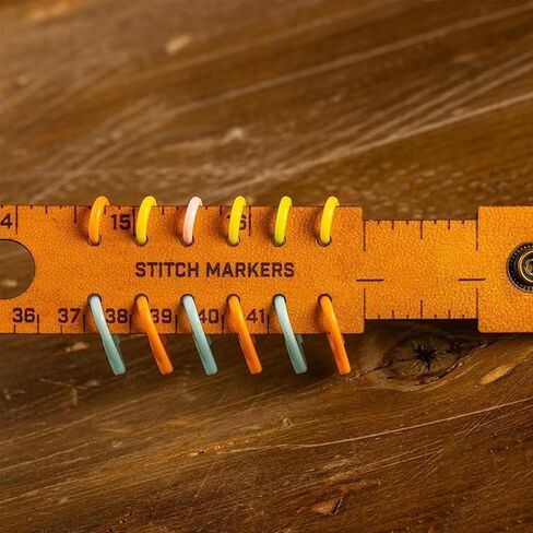 7-in-1 Leather Wrist Ruler & Measuring Tool, 18" Dual-Scale Tape Measure Cuff with Stitch Marker Storage, Knitting & Crochet Gauge Tool, Multifunctional Gift for Crafters and Sewers (Green) in Saudi Arabia