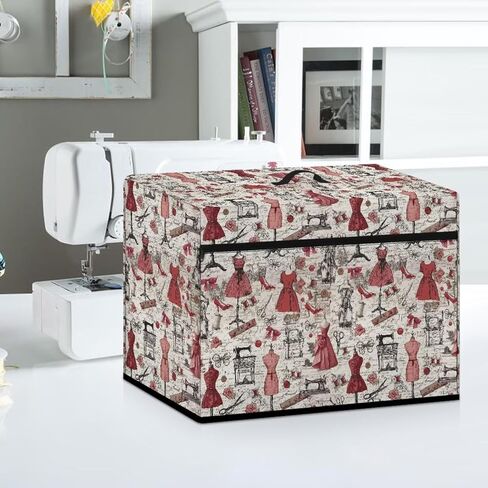 Sewing Machine Cover Dust Cover Vintage Rose Protector with Handle Pocket Dustproof Waterproof Sewing Machine Accessories in Saudi Arabia