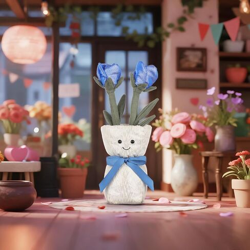 Apricot Lamb Rose Vase Plush Stuffed Flowers for Kids, Soft Cute Plushies Toys for Baby Girl and Boy, Fluffy Rose Vase Red 12 Inches in Saudi Arabia