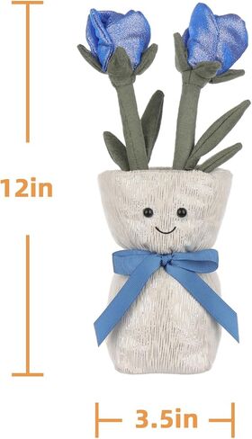 Apricot Lamb Rose Vase Plush Stuffed Flowers for Kids, Soft Cute Plushies Toys for Baby Girl and Boy, Fluffy Rose Vase Red 12 Inches in Saudi Arabia