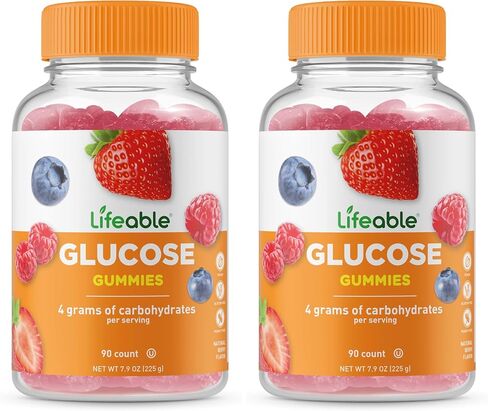 Lifeable Glucose Gummies - Great Tasting Natural Flavor Gummy - Gluten Free GMO-Free Chewable - for Adults and Kids - 90 Gummies in Kuwait