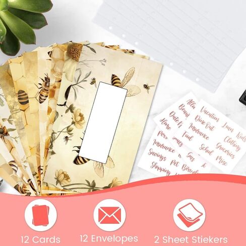 12 نمطًا من CRASPIRE مظروف نقدي A6 من أجل ميزانية PVC مع ملصق لتتبع أموال نفقات الفطر، إدراجات توفير، مغلفات مقسمة للميزانية مكونة من 6 حلقات وأكمام جيب لحقيبة الحشو للمخطط المالي in Saudi Arabia