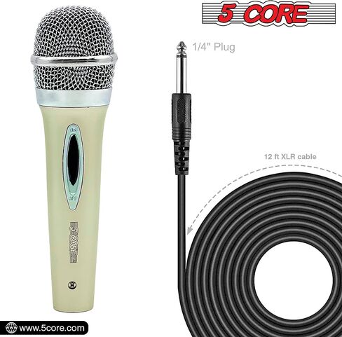 5 CORE Microphone Dynamic Vocal Handheld Mic Cardioid Unidirectional Microfono w On Off Switch + XLR Audio Cable for Singing Karaoke Public Speaking & Parties PM 100 in Saudi Arabia