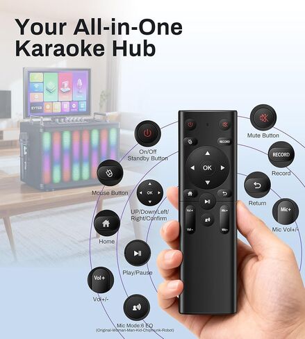 Karaoke Machine for Adults with Lyrics Display Screen, 14" Touchtablet PA Speaker System WiFi, HDMI Karaoke Speaker with 2 Wireless UHF Microphones, with DJ Light for Home TV Outdoor Party in Saudi Arabia