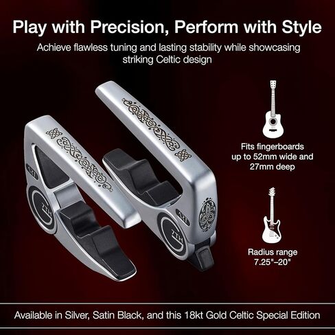 G7th Special Editions 6 String Guitar Capo، يمكن استخدامه بكلتا اليدين، ذهبي، 63 جم/2.2 أونصة. ملف تعريف منخفض وغير تدخلي (C81153) in Kuwait