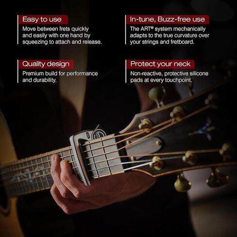 G7th Special Editions 6 String Guitar Capo، يمكن استخدامه بكلتا اليدين، ذهبي، 63 جم/2.2 أونصة. ملف تعريف منخفض وغير تدخلي (C81153) in Kuwait