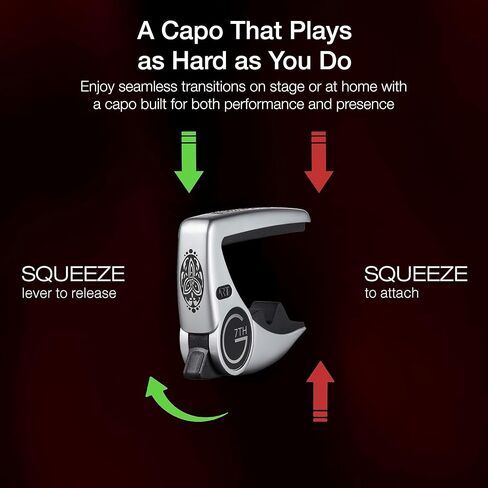 G7th Special Editions 6 String Guitar Capo، يمكن استخدامه بكلتا اليدين، ذهبي، 63 جم/2.2 أونصة. ملف تعريف منخفض وغير تدخلي (C81153) in Kuwait