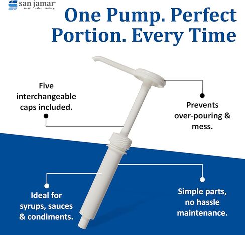 San Jamar P7310 Economy Condiment Syrup Pump w/ 5 Caps NSF in Saudi Arabia