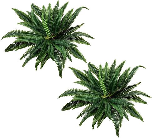 Melorca&Guilla Artificial Plants Artificial Ferns Outdoor,2PCS 35" Diam Large Fake Ferns,Faux Ferns Outdoor Artificial Plants for Shop Garden Office Home Décor in Kuwait
