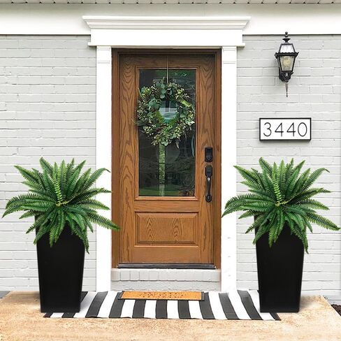 Melorca&Guilla Artificial Plants Artificial Ferns Outdoor,2PCS 35" Diam Large Fake Ferns,Faux Ferns Outdoor Artificial Plants for Shop Garden Office Home Décor in Kuwait