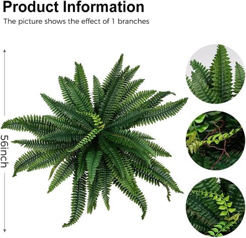 Melorca&Guilla Artificial Plants Artificial Ferns Outdoor,2PCS 35" Diam Large Fake Ferns,Faux Ferns Outdoor Artificial Plants for Shop Garden Office Home Décor in Kuwait