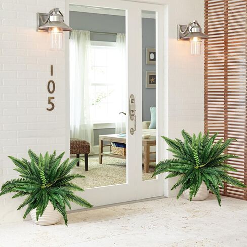 Melorca&Guilla Artificial Plants Artificial Ferns Outdoor,2PCS 35" Diam Large Fake Ferns,Faux Ferns Outdoor Artificial Plants for Shop Garden Office Home Décor in Kuwait