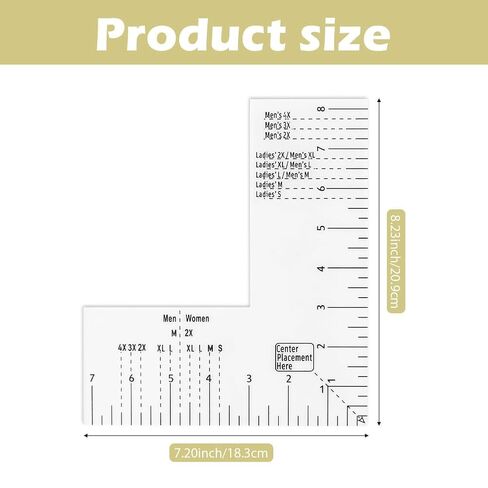 Tshirt Ruler Guide for Vinyl Alignment,Left Chest Logo Placement Tool Tee Measurement Template Positioning Embroidery Alignment Measurement Tool for Adult Men Women Size(Color:Transparent) in Kuwait