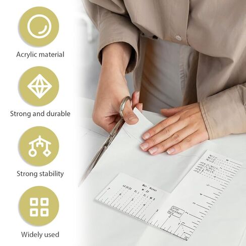 Tshirt Ruler Guide for Vinyl Alignment,Left Chest Logo Placement Tool Tee Measurement Template Positioning Embroidery Alignment Measurement Tool for Adult Men Women Size(Color:Transparent) in Kuwait