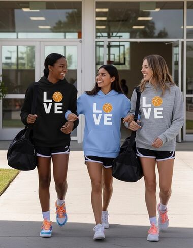 Tstars Love Basketball Hoodie Sweatshirt for Players Fans Women Teen Girls Hoodie in Saudi Arabia