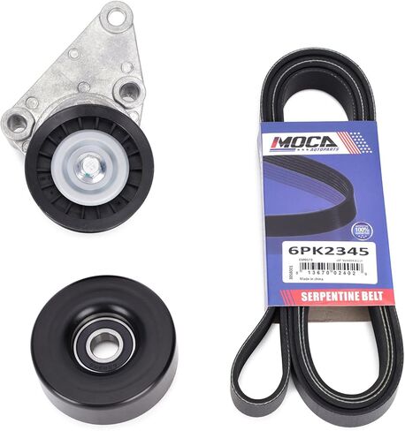 MOCA Serpentine Belt Component Kit Fit 2004-2007 for Buick Rainier 5.3L & 2003-2008 for Chevrolet Express 2500 6.0L & 2003-2006 for GMC Sierra 2500 HD 6.0L & 2005-2009 for Saab 9-7x 5.3L in Saudi Arabia