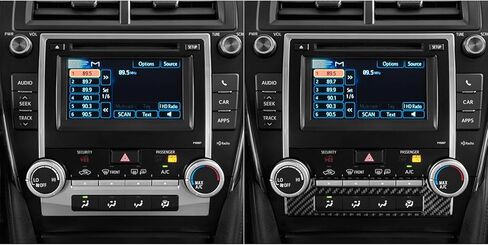متوافق مع Toyota Camry 2012 2013 2014 الداخلية، لوحة وضع زر تكييف الهواء للتحكم المركزي، ملحقات تزيين من ألياف الكربون الناعمة (أسود) in Kuwait