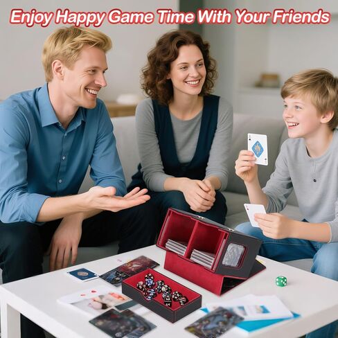 Card Deck Box for MTG with Commander Display, 2 in 1 Card Storage Box with Dice Tray Holds 200+ Double-Sleeved Cards, Magnet Trading Card Storage Box with Handle Fits for MTG/TCG/Magic Cards in Saudi Arabia